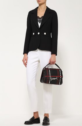 Женская сумка double t medium с прострочкой из контрастной кожи TOD’S черная цвета, арт. XBWAMUYG200TSM купить в ЦУМ | Фото №2 Сумка Double T medium с прострочкой из контрастной кожи Tod’s черная цвета | Фото №2
