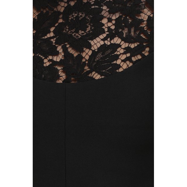 фото Приталенное платье с кружевным лифом и длинным рукавом valentino