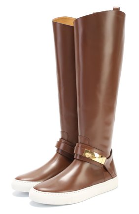 Женские коричневые кожаные сапоги с ремешком Buscemi, арт. W1004F16 купить в ЦУМ | Фото №1 Кожаные сапоги с ремешком Buscemi коричневые | Фото №1