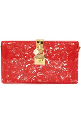 Клатч Dolce Box с кружевом Dolce & Gabbana, красного цвета, арт. 0116/BB6232/AD762 в ЦУМ | Фото №1 Клатч Dolce Box с кружевом Dolce & Gabbana красного цвета | Фото №1