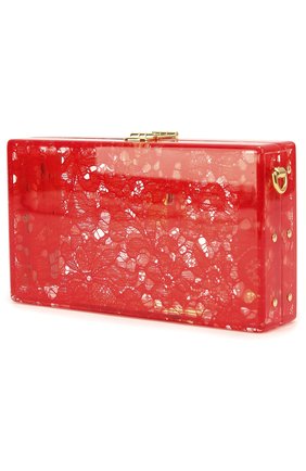 Клатч Dolce Box с кружевом Dolce & Gabbana, красного цвета, арт. 0116/BB6232/AD762 в ЦУМ | Фото №3 Клатч Dolce Box с кружевом Dolce & Gabbana красного цвета | Фото №3