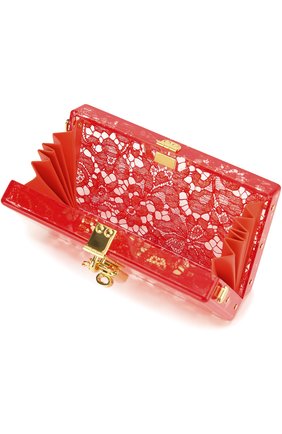 Клатч Dolce Box с кружевом Dolce & Gabbana, красного цвета, арт. 0116/BB6232/AD762 в ЦУМ | Фото №4 Клатч Dolce Box с кружевом Dolce & Gabbana красного цвета | Фото №4