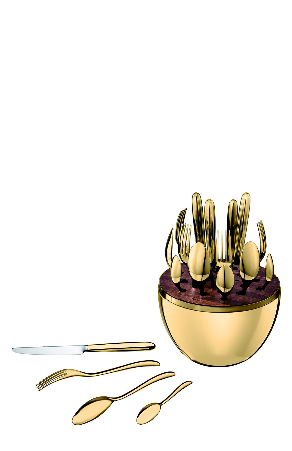 Набор столовых приборов mood gold из 24 предметов CHRISTOFLE золотого цвета, арт. 00865299 | Фото 3 (Статус проверки: Проверена категория; Ограничения доставки: fragile-2)