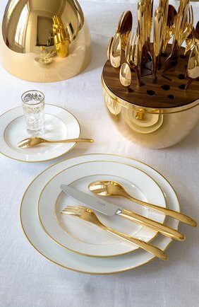Набор столовых приборов mood gold из 24 предметов CHRISTOFLE золотого цвета, арт. 00865299 | Фото 4 (Статус проверки: Проверена категория; Ограничения доставки: fragile-2)