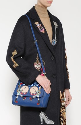 Женская сумка sicily medium с аппликациями DOLCE & GABBANA синяя цвета, арт. 0116/BB6002/AE434 купить в ЦУМ | Фото №5 Сумка Sicily medium с аппликациями Dolce & Gabbana синяя цвета | Фото №5