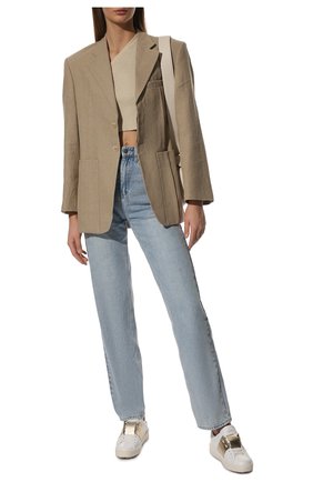 Женские кожаные кеды valentino garavani open VALENTINO золотого цвета по цене 47050 руб., арт. ZW2S0781/FLR | Фото 2 Женские кожаные кеды valentino garavani open VALENTINO золотого цвета, арт. ZW2S0781/FLR | Фото 2