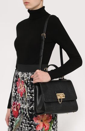 Женская сумка monica с тиснением под игуану DOLCE & GABBANA черная цвета, арт. 0116/BB5826/A1095 купить в ЦУМ | Фото №5 Сумка Monica с тиснением под игуану Dolce & Gabbana черная цвета | Фото №5