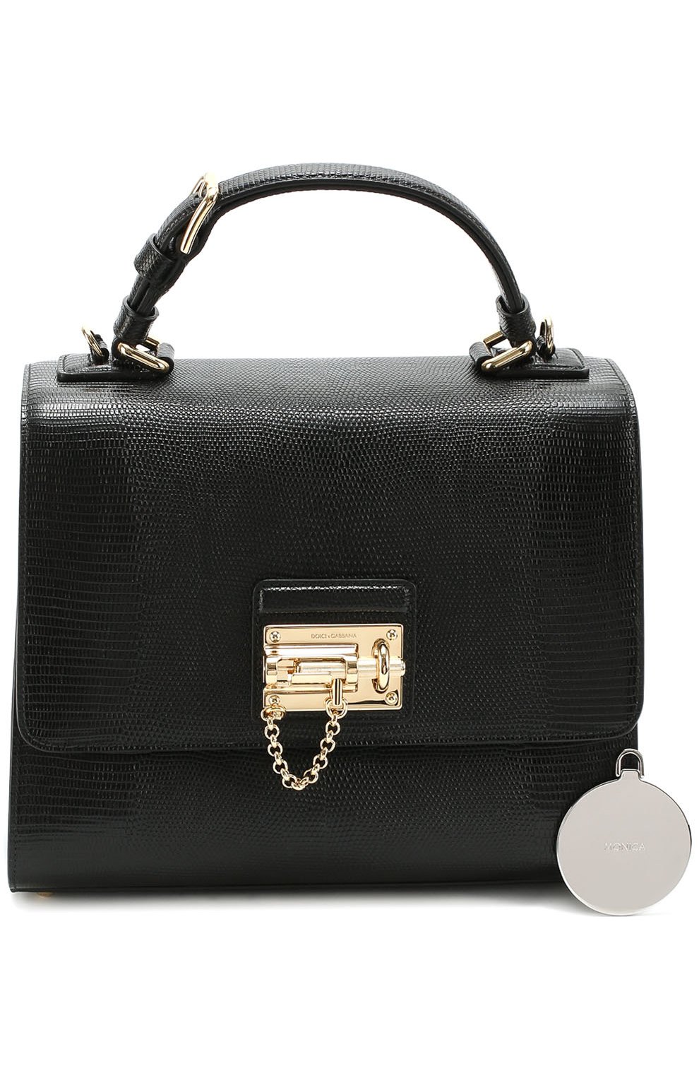 Женская сумка monica с тиснением под игуану DOLCE & GABBANA черная цвета, арт. 0116/BB5826/A1095 купить в ЦУМ | Фото №6 Сумка Monica с тиснением под игуану Dolce & Gabbana черная цвета | Фото №6