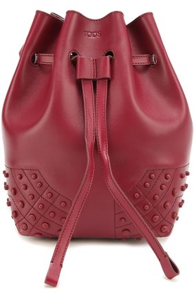 Женская сумка small wave bucket TOD’S бордовая цвета, арт. XBWAMRK3201T0P купить в ЦУМ | Фото №1 Сумка Small Wave Bucket Tod’s бордовая цвета | Фото №1
