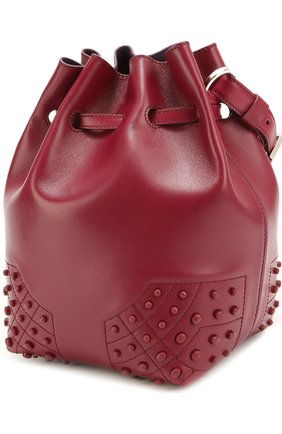 Женская сумка small wave bucket TOD’S бордовая цвета, арт. XBWAMRK3201T0P купить в ЦУМ | Фото №3 Сумка Small Wave Bucket Tod’s бордовая цвета | Фото №3