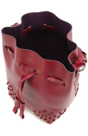 Женская сумка small wave bucket TOD’S бордовая цвета, арт. XBWAMRK3201T0P купить в ЦУМ | Фото №4 Сумка Small Wave Bucket Tod’s бордовая цвета | Фото №4