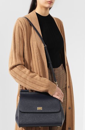 Женская сумка sicily medium new DOLCE & GABBANA темно-синяя цвета, арт. 0116/BB6235/A1001 купить в ЦУМ | Фото №5 Сумка Sicily medium new Dolce & Gabbana темно-синяя цвета | Фото №5