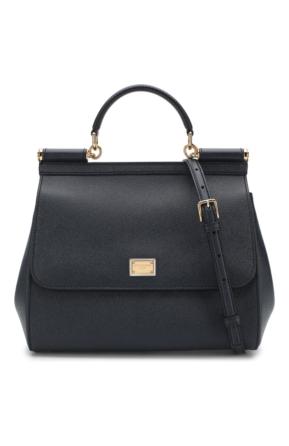Женская сумка sicily medium new DOLCE & GABBANA темно-синяя цвета, арт. 0116/BB6235/A1001 купить в ЦУМ | Фото №6 Сумка Sicily medium new Dolce & Gabbana темно-синяя цвета | Фото №6
