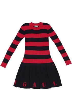 Детское платье джерси в полоску Jean Paul Gaultier синего цвета, арт. 5I30064/8-12A+ в ЦУМ | Фото №1 Детское платье джерси в полоску Jean Paul Gaultier синего цвета | Фото №1