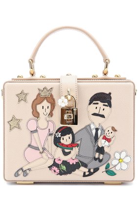Женская сумка dolce box с аппликацией dg family DOLCE & GABBANA розовая цвета, арт. 0116/BB5970/AB513 купить в ЦУМ | Фото №1 Сумка Dolce Box с аппликацией DG Family Dolce & Gabbana розовая цвета | Фото №1