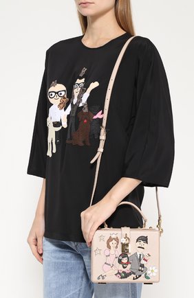 Женская сумка dolce box с аппликацией dg family DOLCE & GABBANA розовая цвета, арт. 0116/BB5970/AB513 купить в ЦУМ | Фото №5 Сумка Dolce Box с аппликацией DG Family Dolce & Gabbana розовая цвета | Фото №5