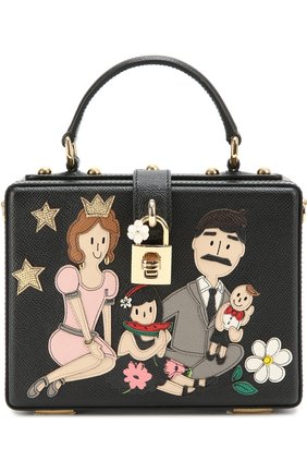 Женская сумка dolce box с аппликацией dg family DOLCE & GABBANA черная цвета, арт. 0116/BB5970/AB513 купить в ЦУМ | Фото №1 Сумка Dolce Box с аппликацией DG Family Dolce & Gabbana черная цвета | Фото №1