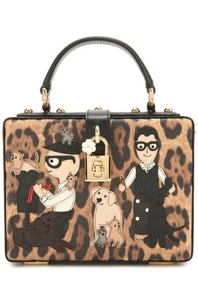Женская сумка dolce box с аппликацией dg family DOLCE & GABBANA леопардовая цвета, арт. 0116/BB5970/AB516 купить в ЦУМ | Фото №1 Сумка Dolce Box с аппликацией DG Family Dolce & Gabbana леопардовая цвета | Фото №1