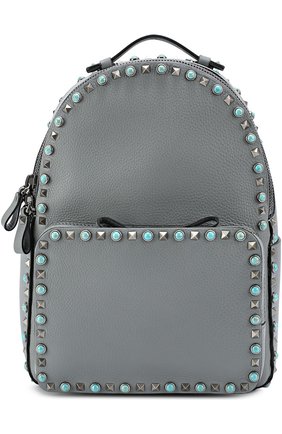 Кожаный рюкзак Rockstud Rolling с вышитым ремнем | Фото №1 Кожаный рюкзак Rockstud Rolling с вышитым ремнем | Фото №1