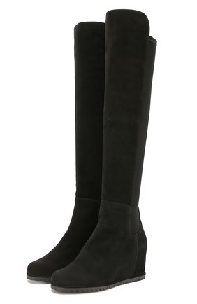 Женские черные замшевые сапоги на танкетке Stuart Weitzman, арт. M0RE/SUEDE купить в ЦУМ | Фото №1 Замшевые сапоги на танкетке Stuart Weitzman черные | Фото №1