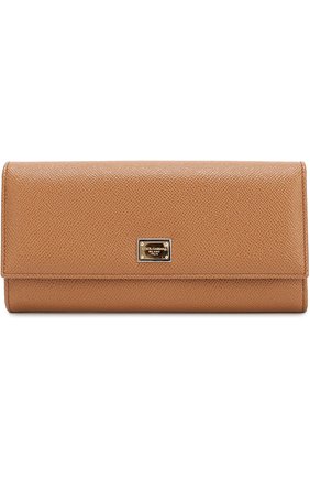 Кожаный кошелек с тиснением Dauphine Dolce & Gabbana, бежевого цвета, арт. 0116/BI0087/A1001 в ЦУМ | Фото №1 Кожаный кошелек с тиснением Dauphine Dolce & Gabbana бежевого цвета | Фото №1