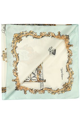 Женский голубой шелковый платок с принтом Dolce & Gabbana, арт. 0136/FN090R/GD865 купить в ЦУМ | Фото №2 Шелковый платок с принтом Dolce & Gabbana голубой | Фото №2
