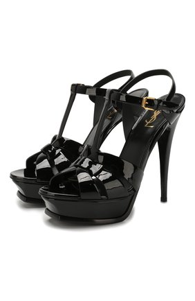 Женские кожаные босоножки tribute SAINT LAURENT черного цвета по цене 55600 руб., арт. 315487/B8I00 | Фото 1 Женские кожаные босоножки tribute SAINT LAURENT черного цвета, арт. 315487/B8I00 | Фото 1