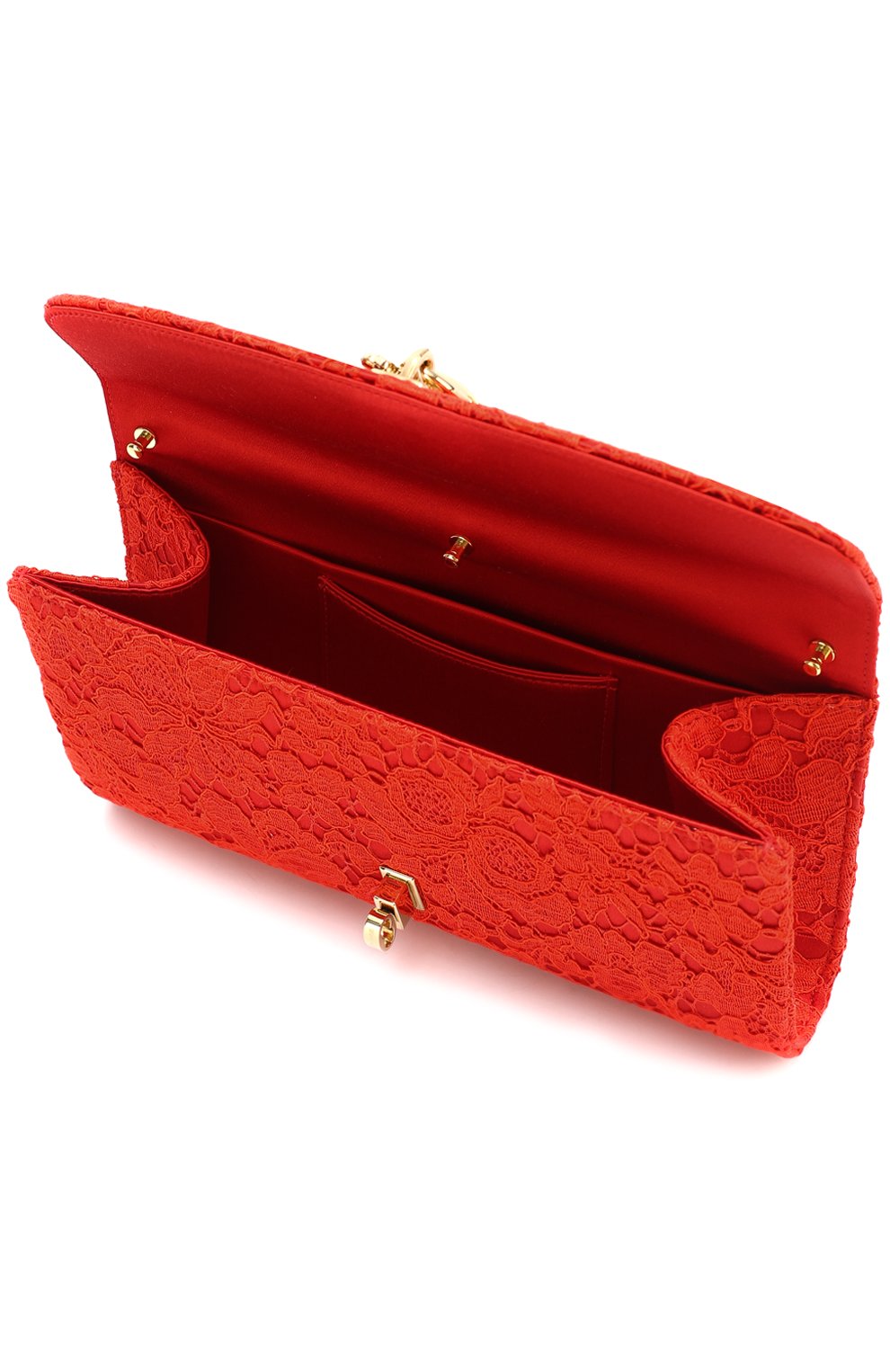 Клатч Dolce с отделкой кружевом Dolce & Gabbana, красного цвета, арт. 0116/BB6197/AD435 в ЦУМ | Фото №4 Клатч Dolce с отделкой кружевом Dolce & Gabbana красного цвета | Фото №4
