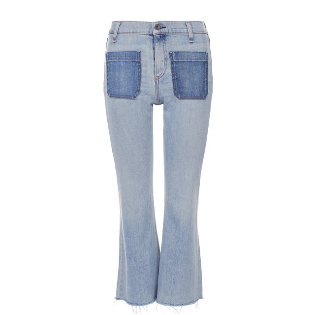 фото Укороченные расклешенные джинсы с бахромой rag&bone