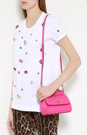 Женская сумка sicily micro DOLCE & GABBANA розовая цвета, арт. 0116/BB6271/A1001 купить в ЦУМ | Фото №5 Сумка Sicily micro Dolce & Gabbana розовая цвета | Фото №5