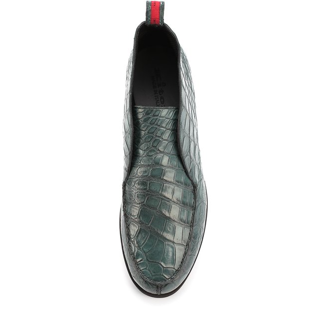 Ботинки из кожи крокодила без шнуровки Kiton 1891532