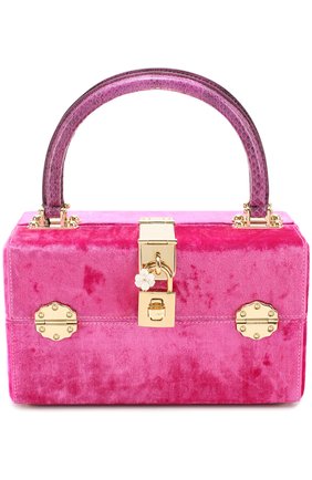 Сумка Dolce Box с отделкой бархатом Dolce & Gabbana, фуксия цвета, арт. 0116/BB6238/A8I69 в ЦУМ | Фото №1 Сумка Dolce Box с отделкой бархатом Dolce & Gabbana фуксия цвета | Фото №1