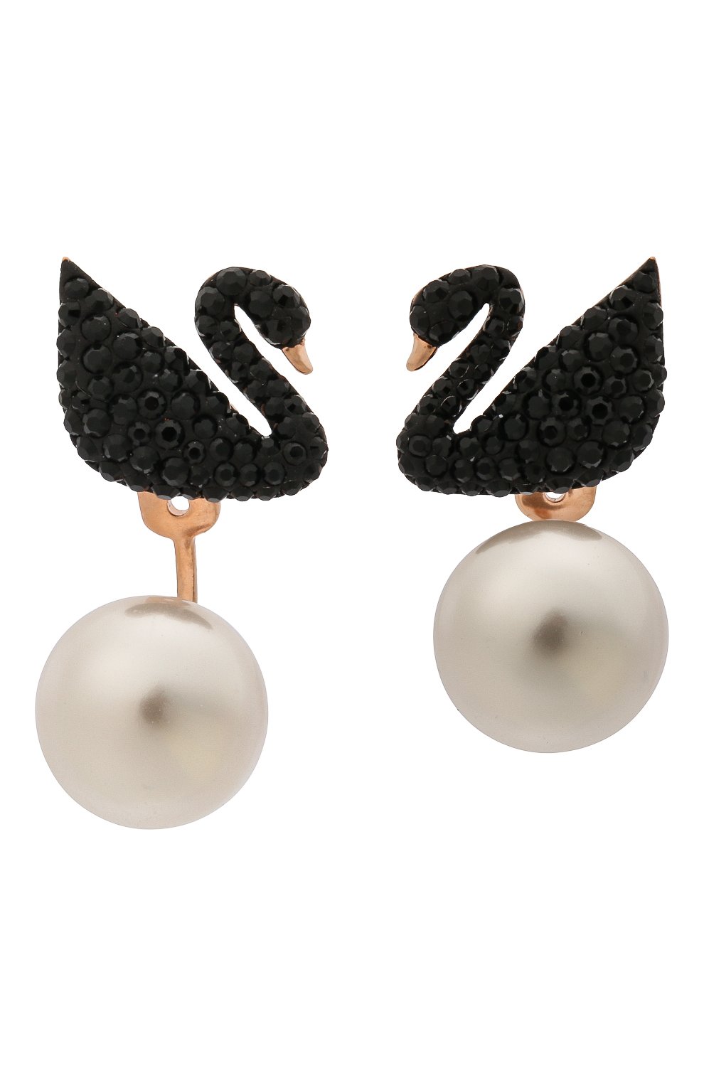 Женские серьги iconic swan с подвесками SWAROVSKI белого цвета, арт. 5193949 | Фото 1