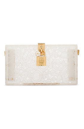 Клатч Dolce Box с кружевом Dolce & Gabbana, белого цвета, арт. 0116/BB6232/AD762 в ЦУМ | Фото №1 Клатч Dolce Box с кружевом Dolce & Gabbana белого цвета | Фото №1