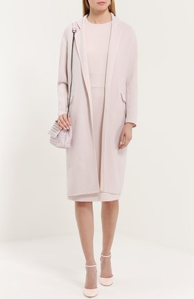 Женское шерстяное пальто прямого кроя с карманами KITON светло-розового цвета, арт. D43620D/9M81 | Фото 2 (Материал внешний: Шерсть; Рукава: Длинные; Статус проверки: Проверено, Проверена категория; 1-2-бортные: Однобортные; Длина (верхняя одежда): Длинные)