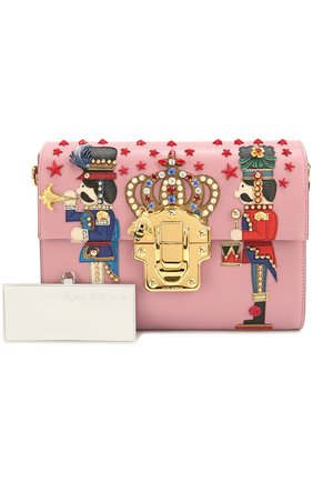 Сумка Lucia с аппликациями и отделкой стразами Dolce & Gabbana, розового цвета, арт. 0116/BB6215/AC836 в ЦУМ | Фото №6 Сумка Lucia с аппликациями и отделкой стразами Dolce & Gabbana розового цвета | Фото №6