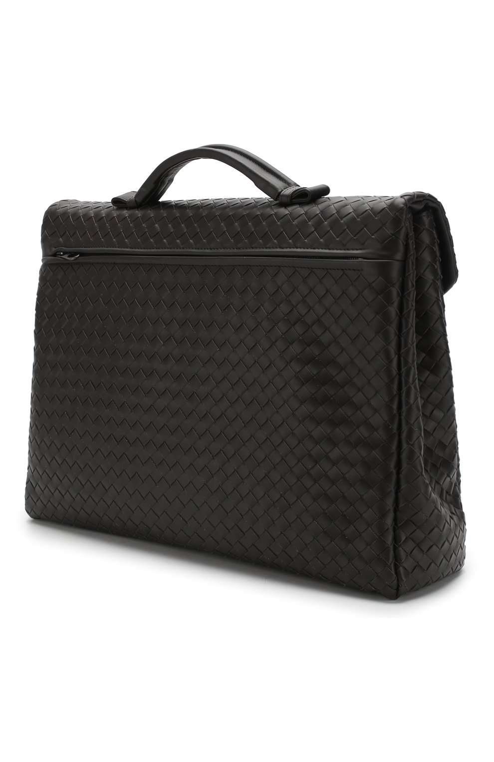 Мужской темно-коричневый кожаный портфель с плетением intrecciato Bottega Veneta, арт. 122139/V4651 купить в ЦУМ | Фото №3 Кожаный портфель с плетением Intrecciato Bottega Veneta темно-коричневый | Фото №3
