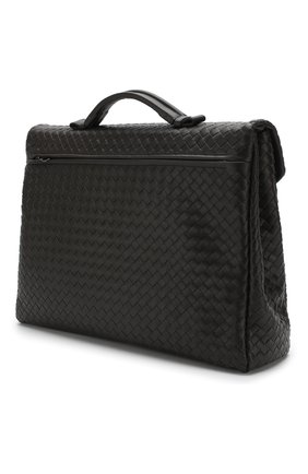 Мужской темно-коричневый кожаный портфель с плетением intrecciato Bottega Veneta, арт. 122139/V4651 купить в ЦУМ | Фото №3 Кожаный портфель с плетением Intrecciato Bottega Veneta темно-коричневый | Фото №3
