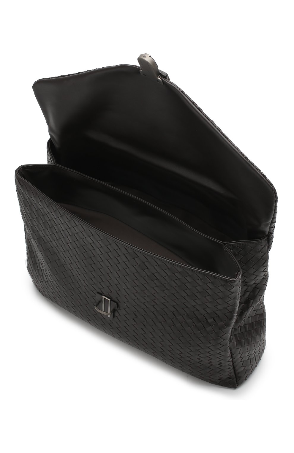 Мужской темно-коричневый кожаный портфель с плетением intrecciato Bottega Veneta, арт. 122139/V4651 купить в ЦУМ | Фото №4 Кожаный портфель с плетением Intrecciato Bottega Veneta темно-коричневый | Фото №4