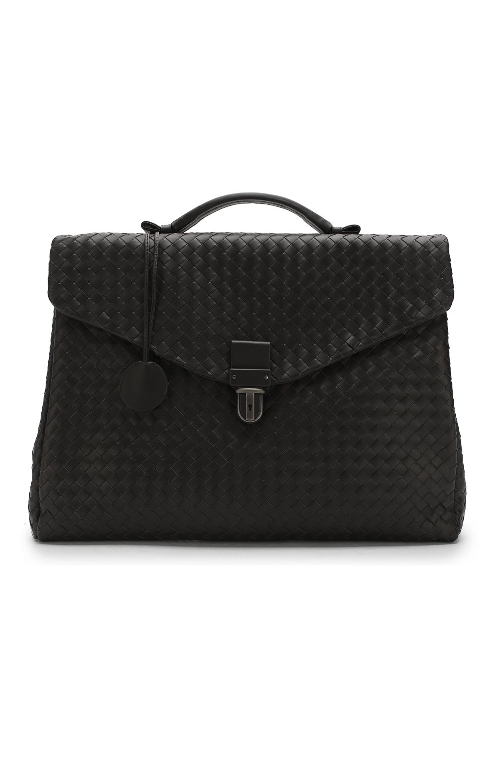 Мужской темно-коричневый кожаный портфель с плетением intrecciato Bottega Veneta, арт. 122139/V4651 купить в ЦУМ | Фото №5 Кожаный портфель с плетением Intrecciato Bottega Veneta темно-коричневый | Фото №5