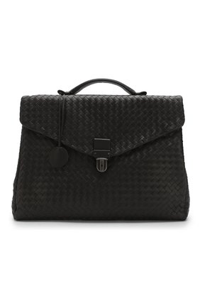 Мужской темно-коричневый кожаный портфель с плетением intrecciato Bottega Veneta, арт. 122139/V4651 купить в ЦУМ | Фото №5 Кожаный портфель с плетением Intrecciato Bottega Veneta темно-коричневый | Фото №5