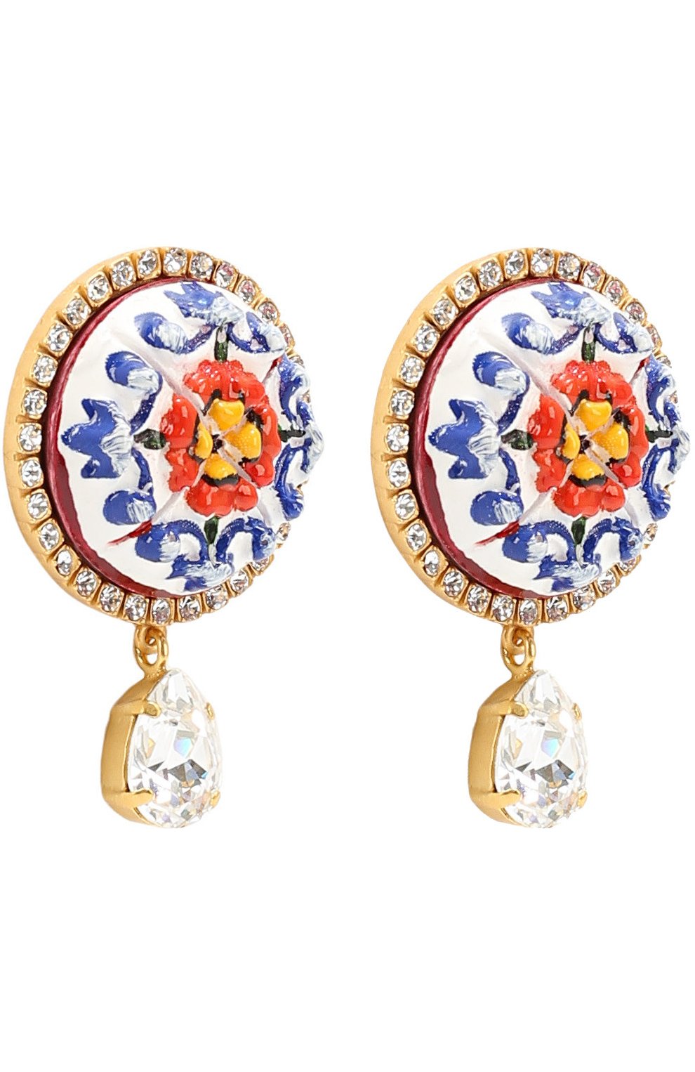 Женские синие серьги-клипсы с орнаментом и кристаллами Dolce & Gabbana, арт. 0136/WEJ2C0/W0001 купить в ЦУМ | Фото №2 Серьги-клипсы с орнаментом и кристаллами Dolce & Gabbana синие | Фото №2