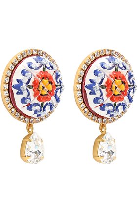 Женские синие серьги-клипсы с орнаментом и кристаллами Dolce & Gabbana, арт. 0136/WEJ2C0/W0001 купить в ЦУМ | Фото №2 Серьги-клипсы с орнаментом и кристаллами Dolce & Gabbana синие | Фото №2