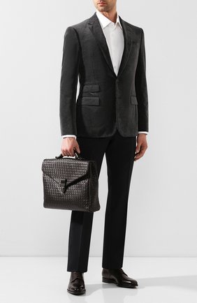 Мужской кожаный портфель BOTTEGA VENETA темно-коричневого цвета по цене 220000 руб., арт. 113095/V4651 | Фото 2 Мужской кожаный портфель BOTTEGA VENETA темно-коричневого цвета, арт. 113095/V4651 | Фото 2