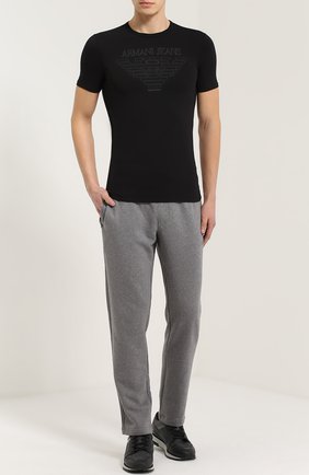 Мужские черные хлопковые брюки прямого кроя Armani Jeans, арт. 8N6P87/6J07Z купить в ЦУМ | Фото №1 Хлопковые брюки прямого кроя Armani Jeans черные | Фото №1