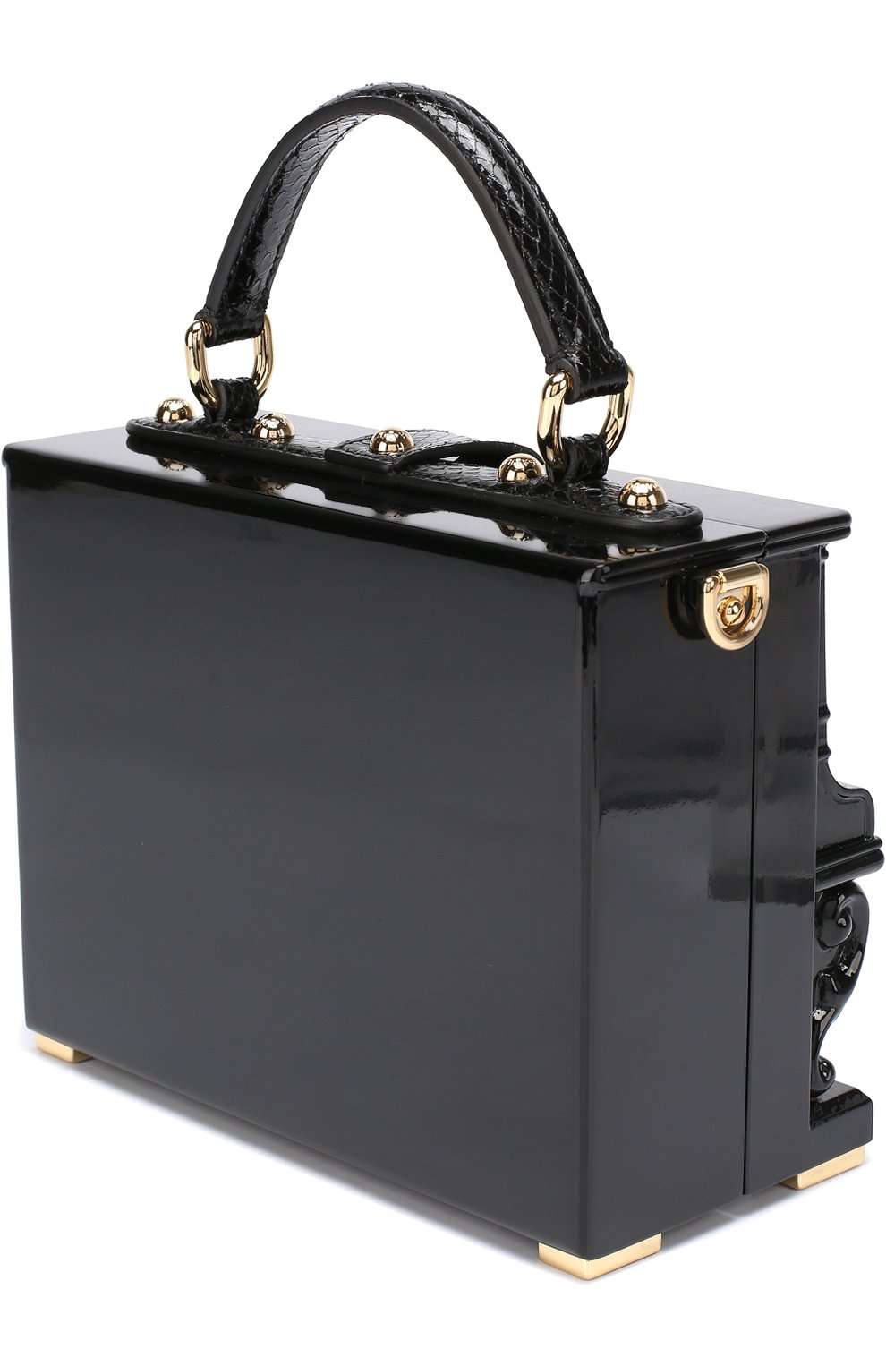 Сумка Dolce Box Piano с отделкой из кожи змеи Dolce & Gabbana, черного цвета, арт. 0116/BB5970/A8I36 в ЦУМ | Фото №3 Сумка Dolce Box Piano с отделкой из кожи змеи Dolce & Gabbana черного цвета | Фото №3
