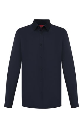 Мужская хлопковая сорочка HUGO темно-синего цвета по цене 8500 руб., арт. 50289618 | Фото 1 Мужская хлопковая сорочка HUGO темно-синего цвета, арт. 50289618 | Фото 1