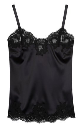 Женская шелковый топ с кружевной отделкой DOLCE & GABBANA черного цвета по цене 47150 руб., арт. 0122/07A00T/FUADG | Фото 1 Женская шелковый топ с кружевной отделкой DOLCE & GABBANA черного цвета, арт. 0122/07A00T/FUADG | Фото 1