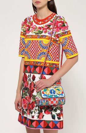 Женская сумка sicily small с принтом DOLCE & GABBANA разноцветная цвета, арт. 0116/BB6003/AC597 купить в ЦУМ | Фото №5 Сумка Sicily small с принтом Dolce & Gabbana разноцветная цвета | Фото №5