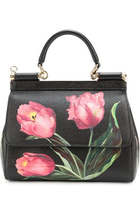 Женская сумка sicily small с принтом DOLCE & GABBANA черная цвета, арт. 0116/BB6003/AC685 купить в ЦУМ | Фото №1 Сумка Sicily small с принтом Dolce & Gabbana черная цвета | Фото №1